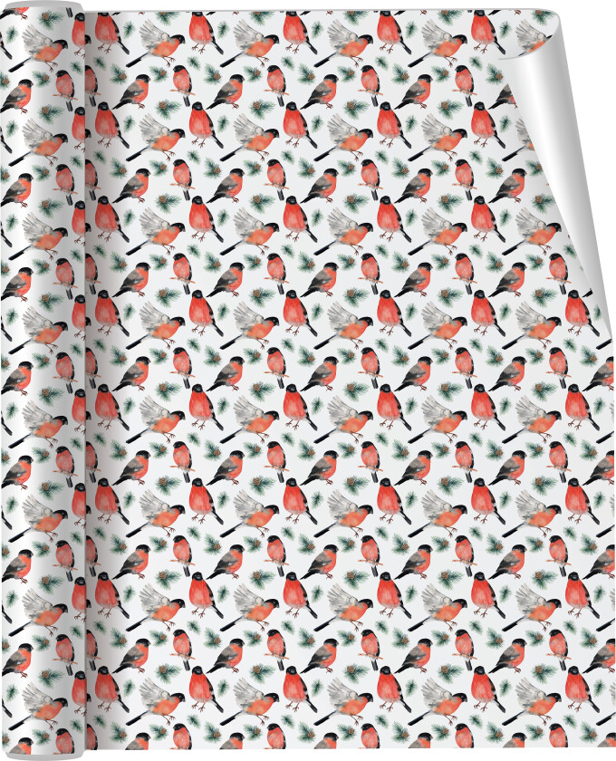 Gavepapir dompap 3m 70g hvit