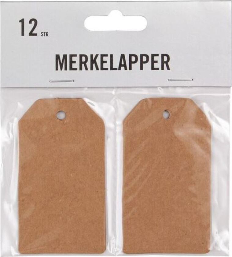 Merkelapper kraft 12 pk brun