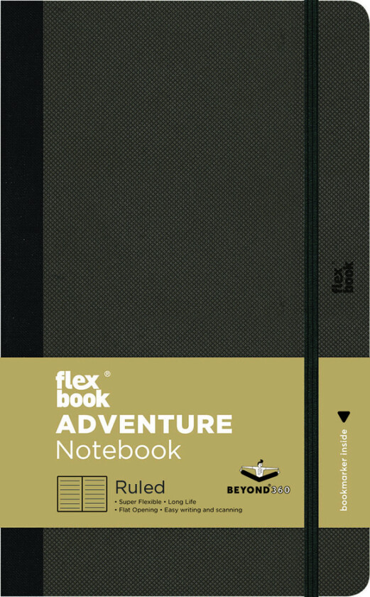 Notatbok Flex sort/grå linj 17x24 cm