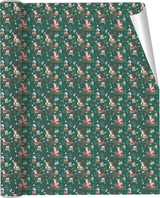 Gavepapir rådyr 3m 70g grønn