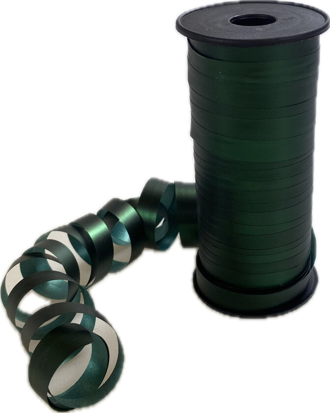 Gavebånd 50m x 10mm matt metallic grønn
