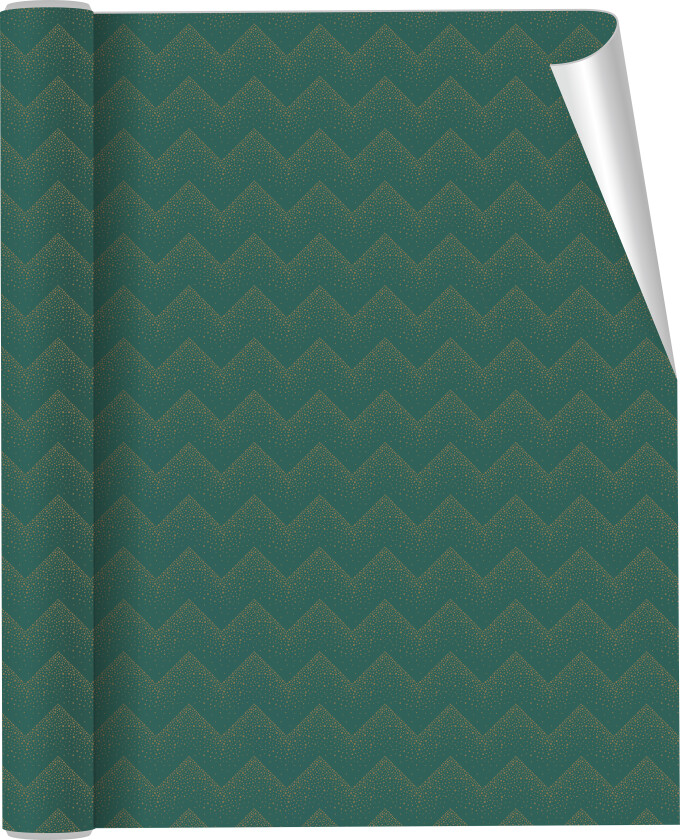 Gavepapir juletre 3m 70g gull/grønn