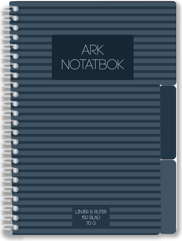 Notatbok ARK A5 3 index 150 bl mørk blå