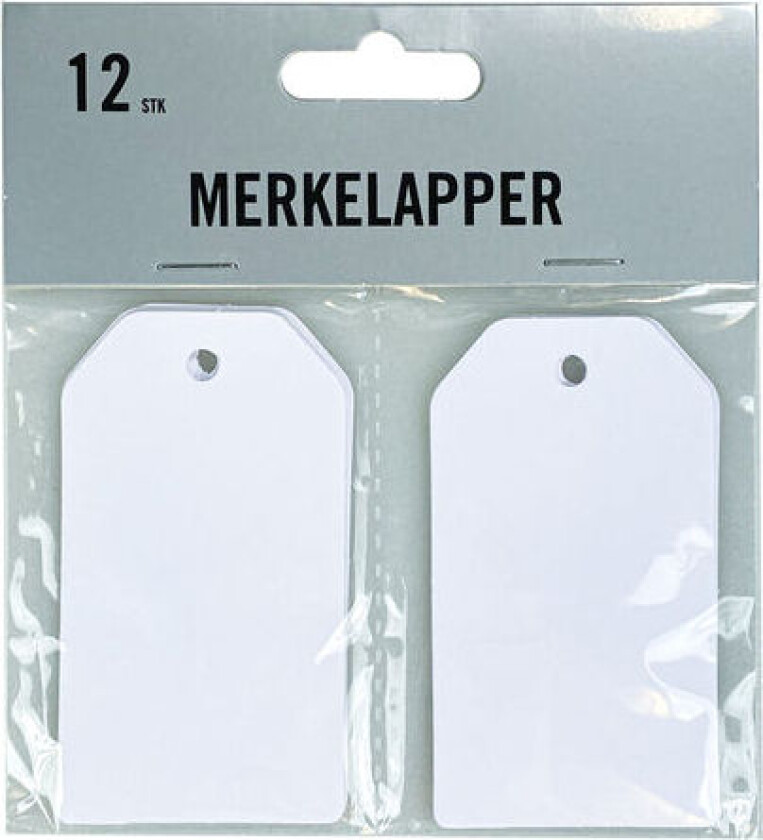 Bilde av Merkelapper kraft 12 pk hvit
