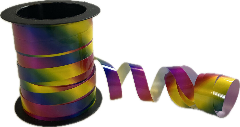 Gavebånd regnbue 20m x 10mm blank pride