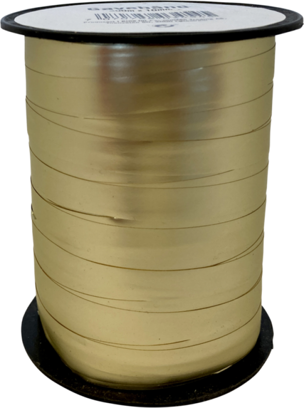 Gavebånd 200m x 10mm matt metallic gull