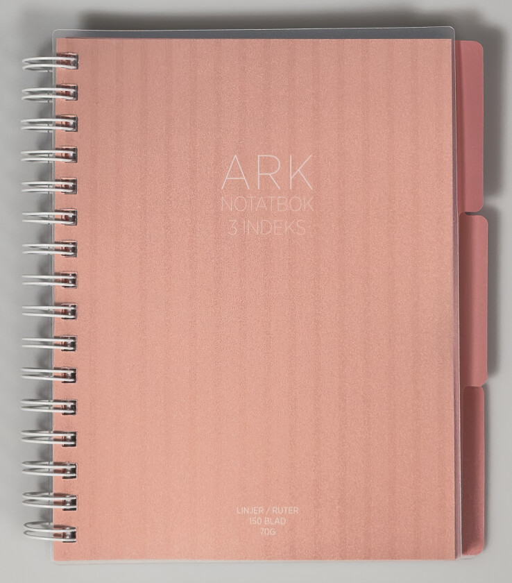Notatbok ARK A5 3 index 150 blad rosa