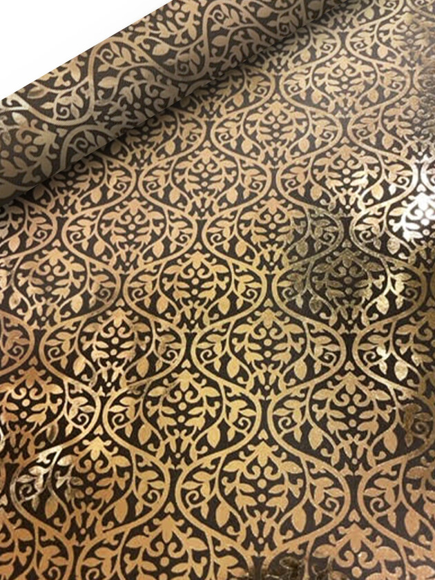 Gavepapir barokk 2M kraft gullfolie sort