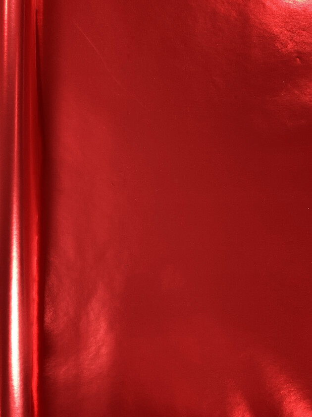 Gavepapir 2m metallic blank rød