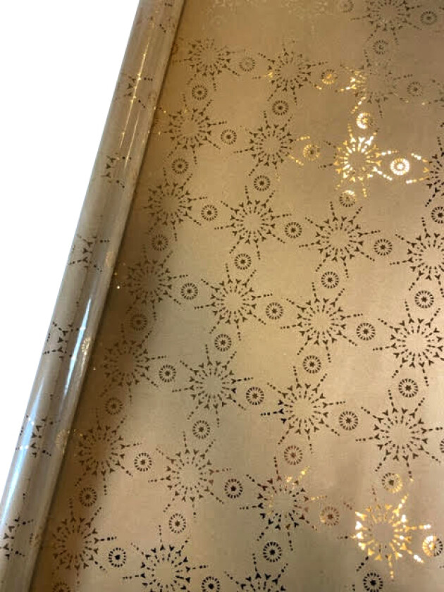 Gavepapir stjerne 2M kraft gullfolie