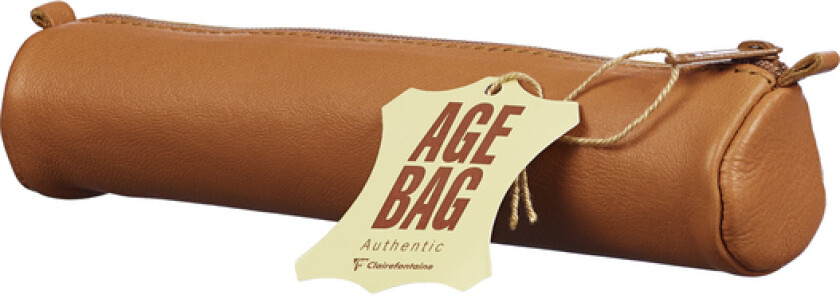 Pennal AGE BAG Ø4x18,5 cm skinn brun