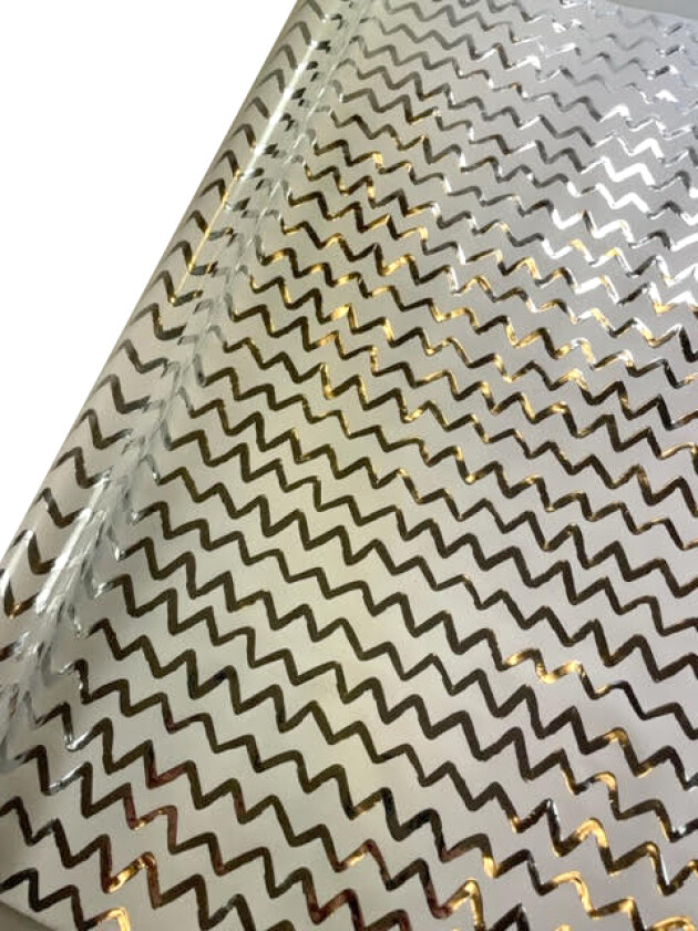 Gavepapir bølge 2M embossed sølvfolie