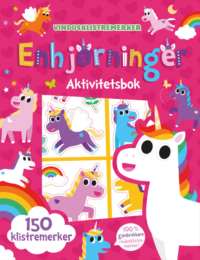 Akt.bok enhjørning m/vindusstickers