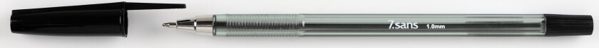 Kulepenn 7sans 1mm sort metallspiss