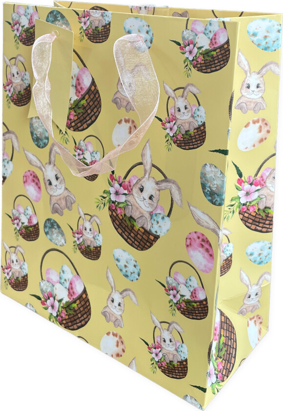 Gavepose medium hare 21,5x25,5cm gul