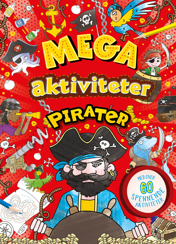 Aktivitetsbok pirater mega nøtter