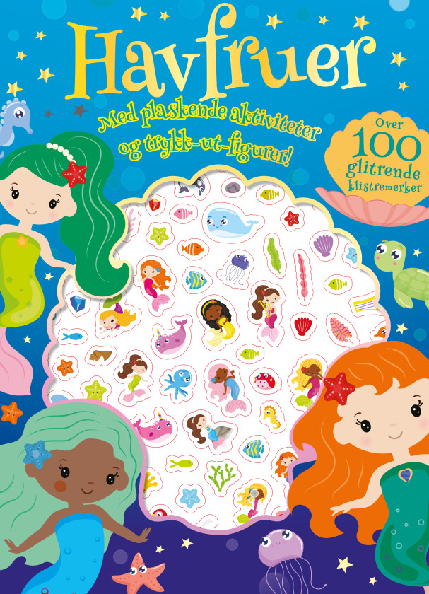 Akt.bok havfruer m/boblestickers