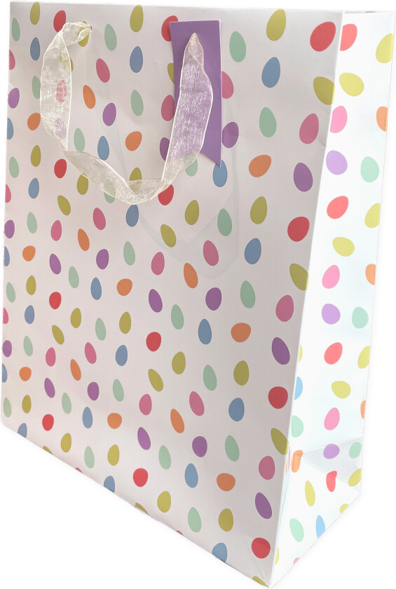 Gavepose large påskeegg 26,5x33cm hvit