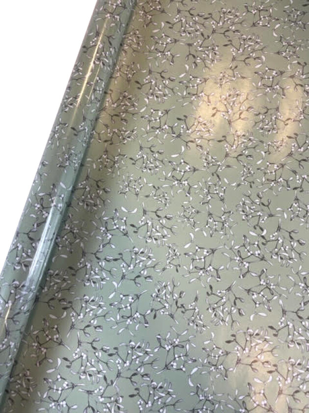 Gavepapir misteltein 5M pastellgrønn