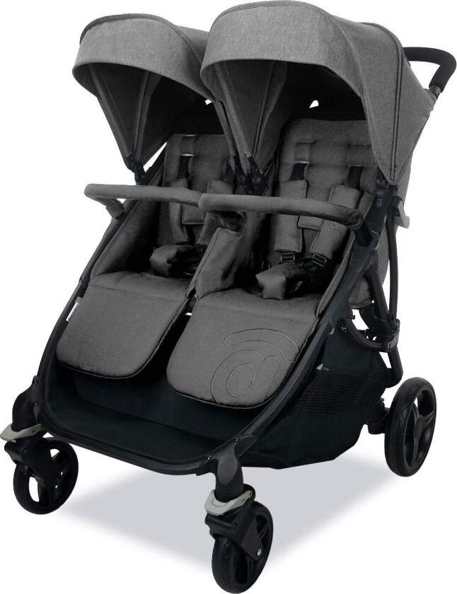 Bro Tvillingvogn, Grey - Dobbelvogn - Stål,Nylon