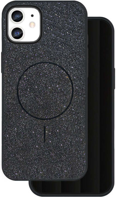 iPhone 12/12 Pro Glitter Thin Deksel - MagSafe Kompatibel - Svart