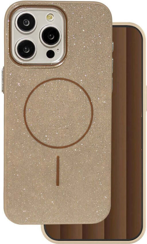 iPhone 15 Pro Glitter Thin Deksel - MagSafe Kompatibel - Brun