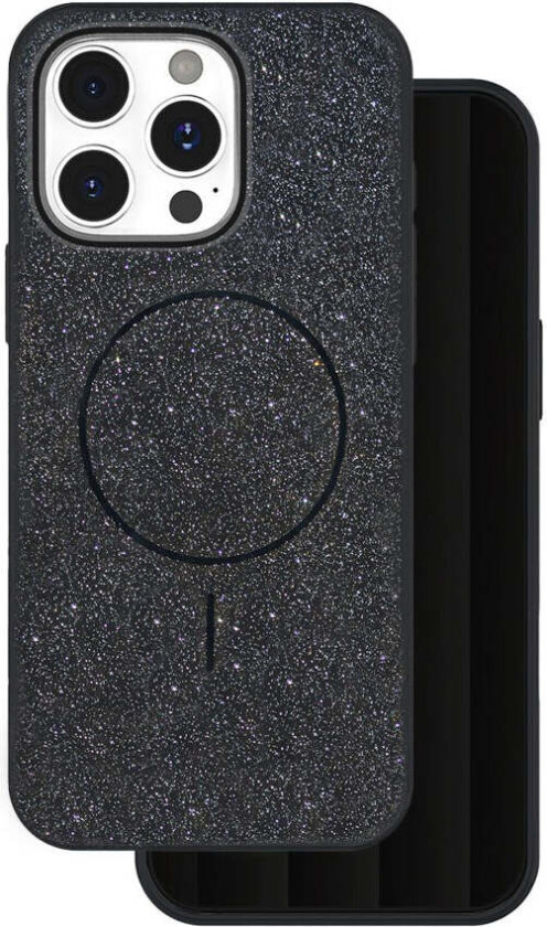 iPhone 14 Pro Glitter Thin Deksel - MagSafe Kompatibel - Svart
