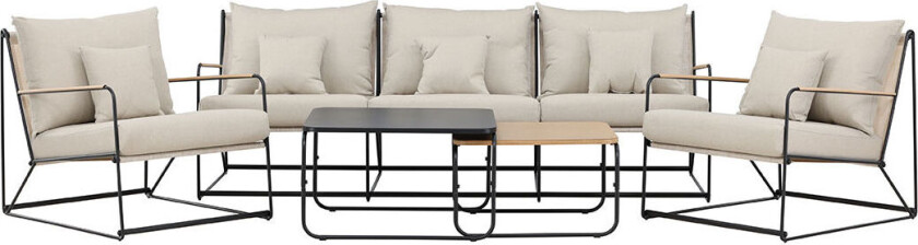 Palazzo loungesett 1 sofa, 2 stoler, 2 sofabord svart.