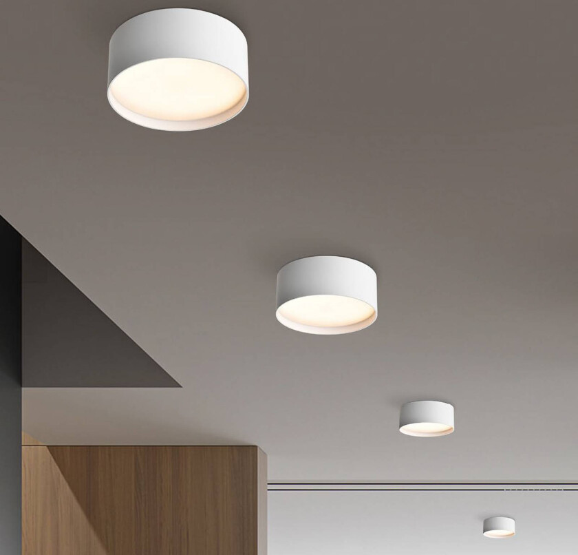 LED-taklampe CMD 9194, Ø 15 cm, hvit, IP44, metall