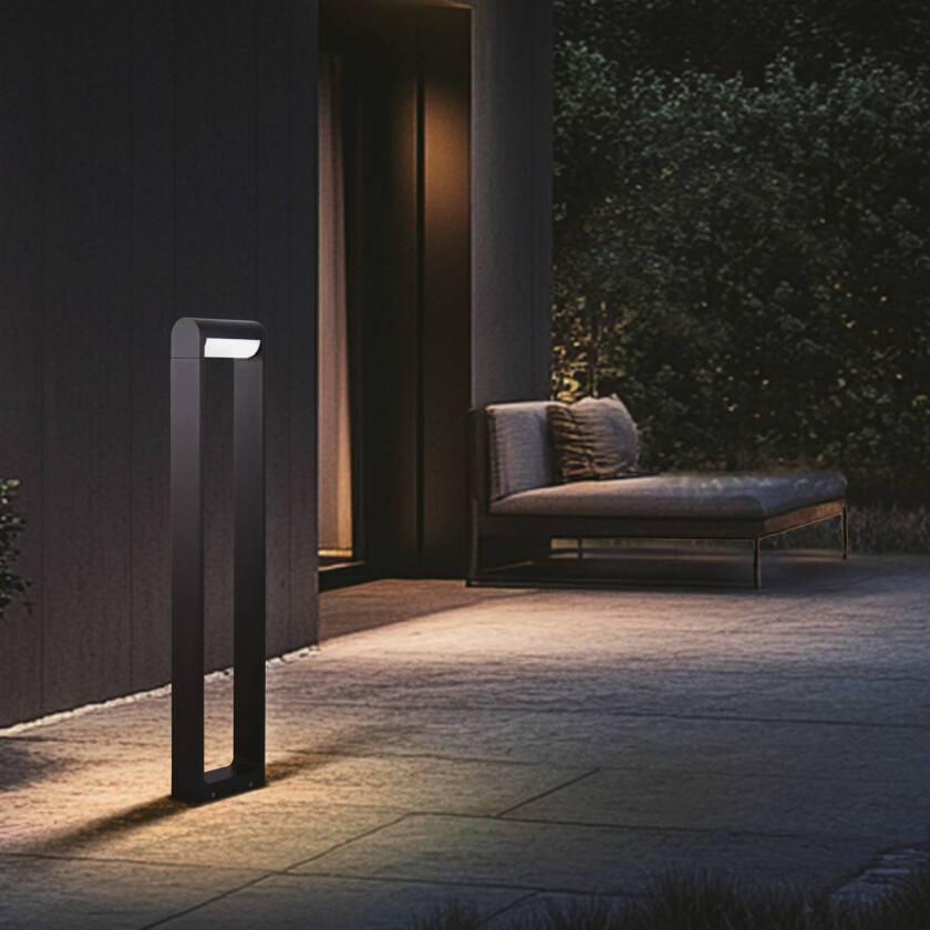 9051 LED-veilampe, høyde 80 cm, antrasitt, IP65, metall