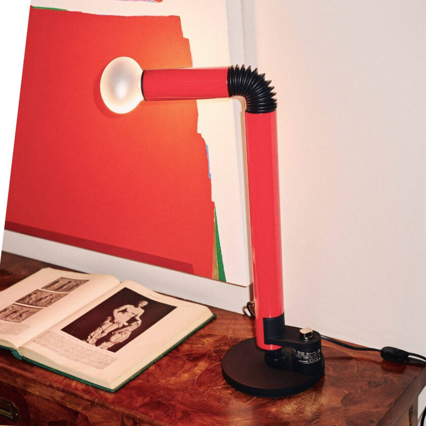 bordlampe Periscopio, rød, høyde 68 cm, metall