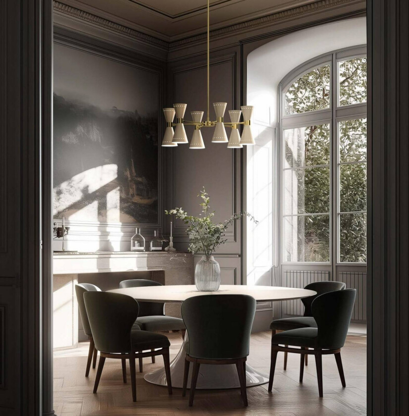 pendellampe Megafono, Ø 100 cm, elfenbensfarget