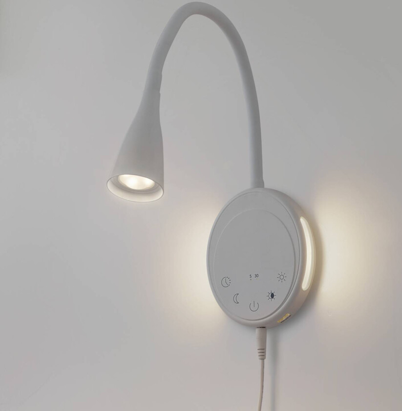 Lindby LED-leselampe Zayna, hvit, plast, dimbar