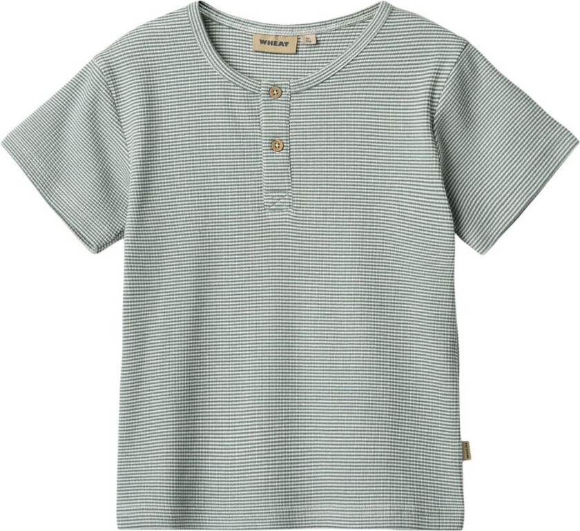 Bilde av GOTS Lumi T-skjorte Stormy Sea Stripe | Grønn | 128 cm