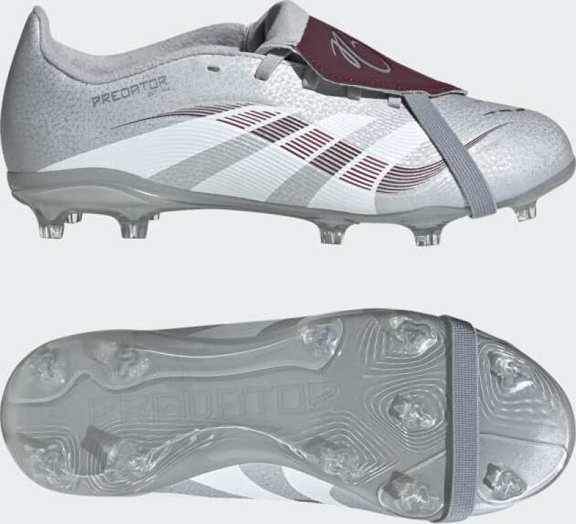 Predator League Fold-over Tongue FG/AG Jude Bellingham Chrome Dream - Sølv Metallisk/Legacy Burgund/Maroon Barn LIMITED EDITION - Gress (FG), størrelse 28