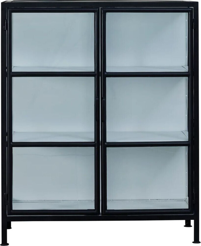 Depot vitrineskap 90x40x110 cm Black-White