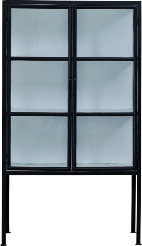 Depot vitrineskap 85x40x150 cm Black-White