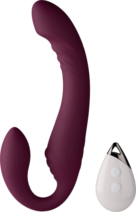 Flexible fjernstyrt stroppløs strap-on dildo - Lilla
