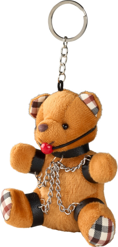 Nøkkelring med bamse med gag - Brun