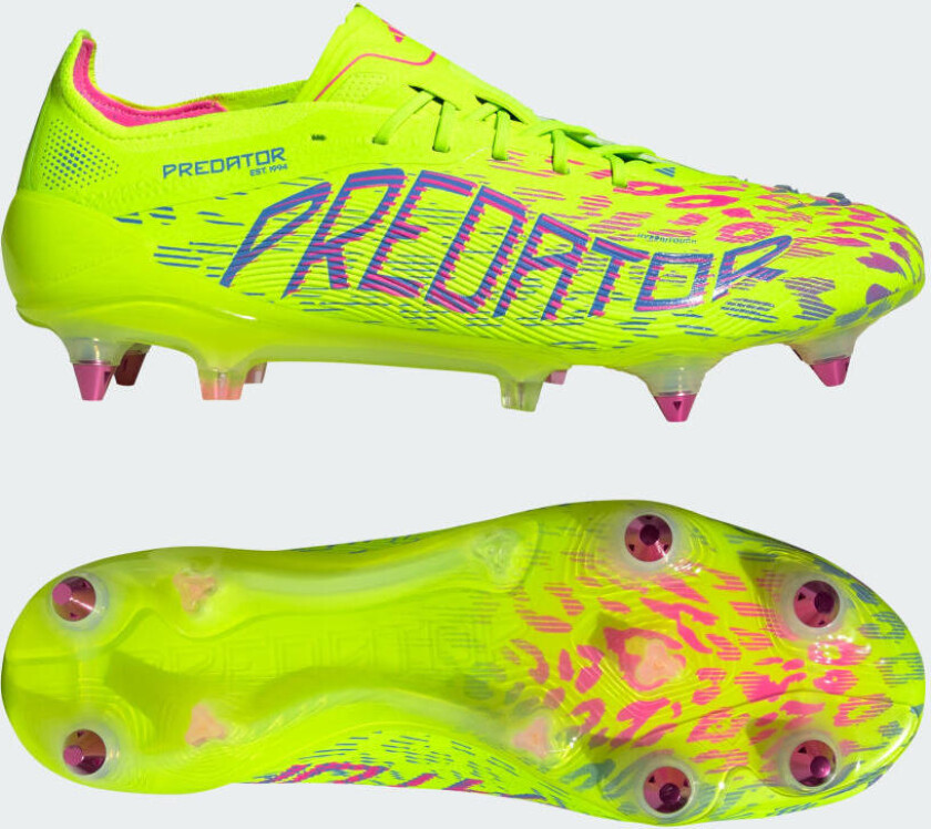 Predator Elite SG Mystic Victory - Sitron/Lucid Pink/Blå fusjon - Vått gress (SG), størrelse 39⅓