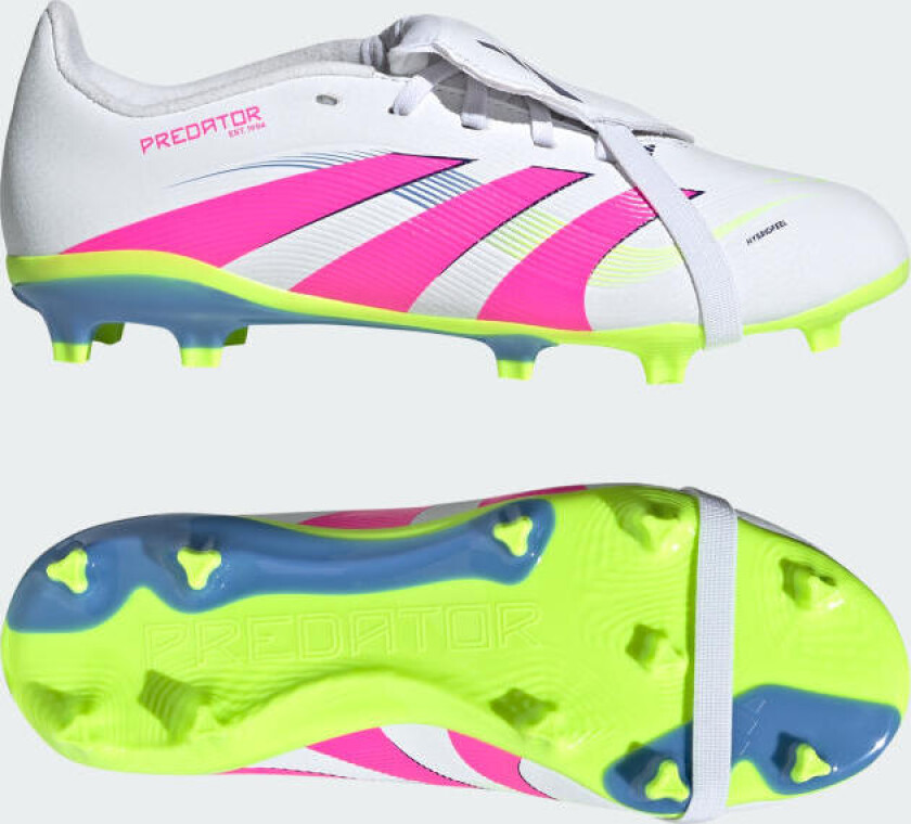 Predator League Fold-over Tongue FG Celestial Victory - Fottøy Hvit/Lucid Pink/Sitron Barn - Gress (FG), størrelse 30½