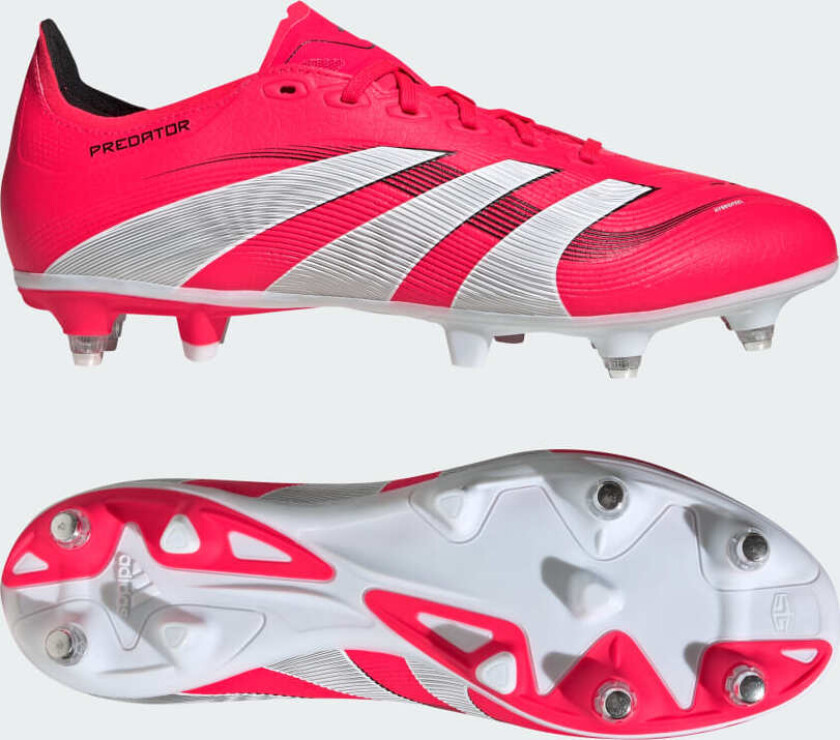 Predator League SG Pure Victory - Lucid Red/Fottøy Hvit/Svart - Vått gress (SG), størrelse 42⅔