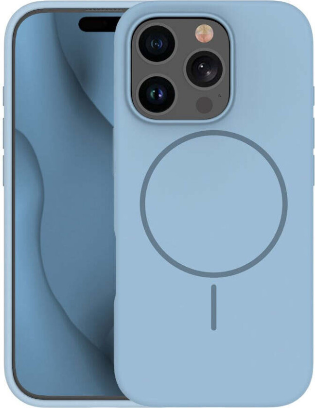 iPhone 15 Silicone Thin Deksel - MagSafe Kompatibel - Lys Blå