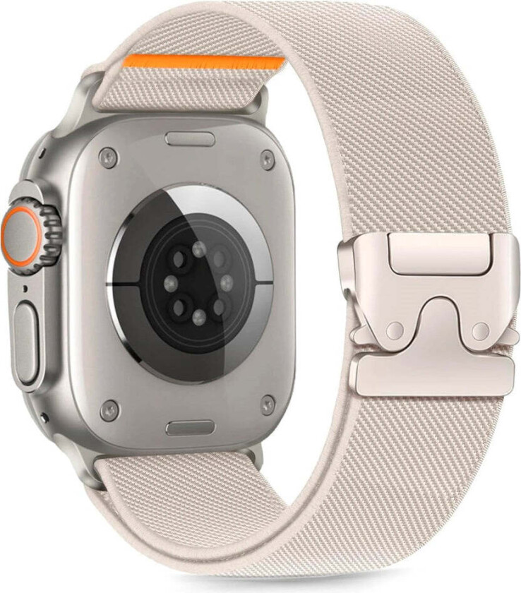 Bilde av Apple Watch (42 / 44 / SE / 45 / 46 / 49mm) Tech-Protect Nylon Rem m. Metallås - Titanium