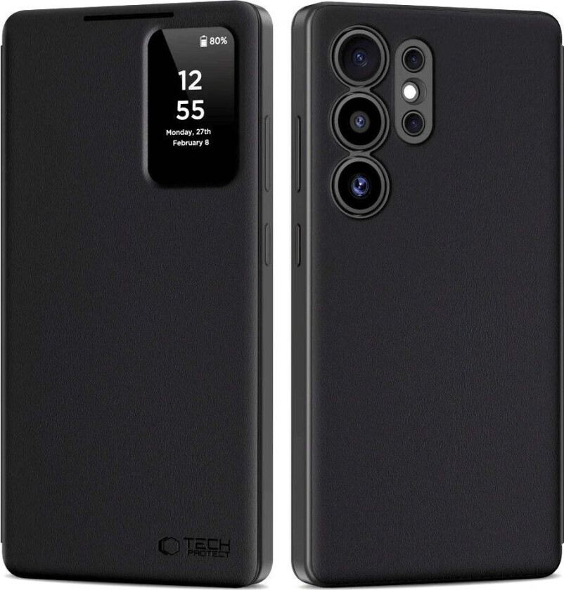 Samsung Galaxy S25 Ultra Tech-Protect Smart Wallet Deksel - Svart