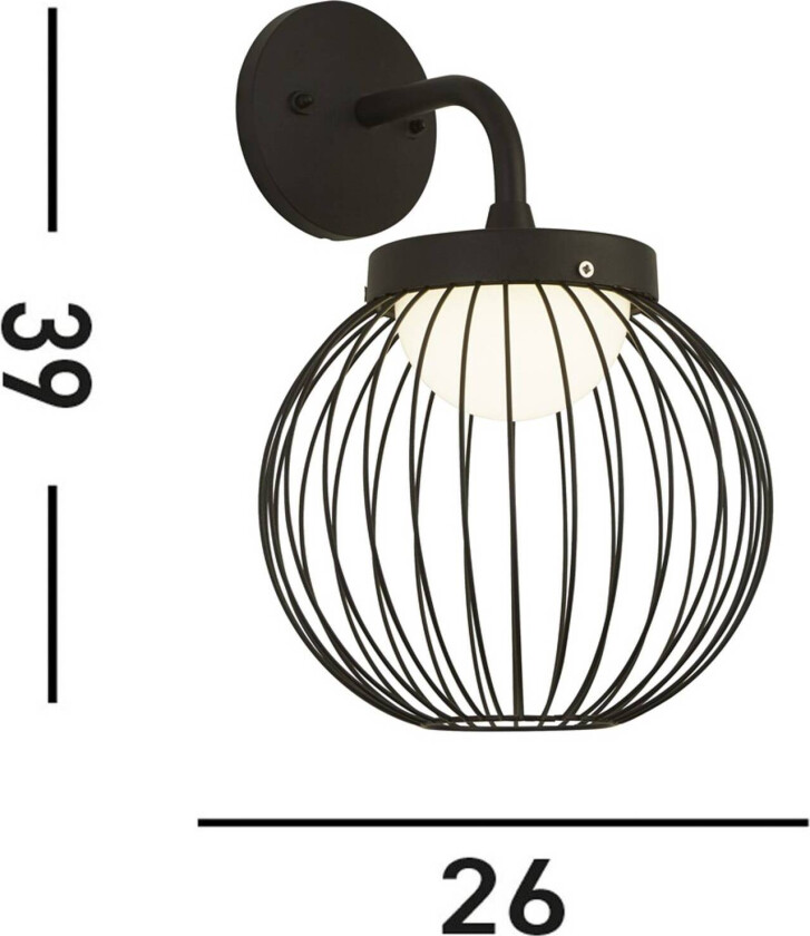 Utendørs LED-vegglampe X Cabin, IP44, svart, metall