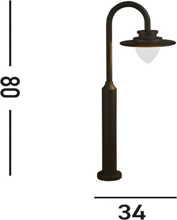 LED-gatelampe Texas, IP54, grafittfarget, høyde 80 cm