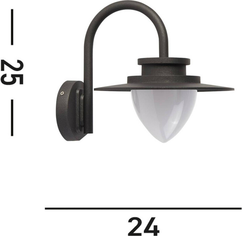 Utendørs LED-vegglampe Texas, IP54, grafittfarget, metall