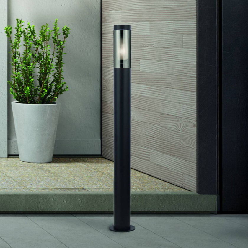 Veilampe Batton, IP44, svart, høyde 90 cm, metall