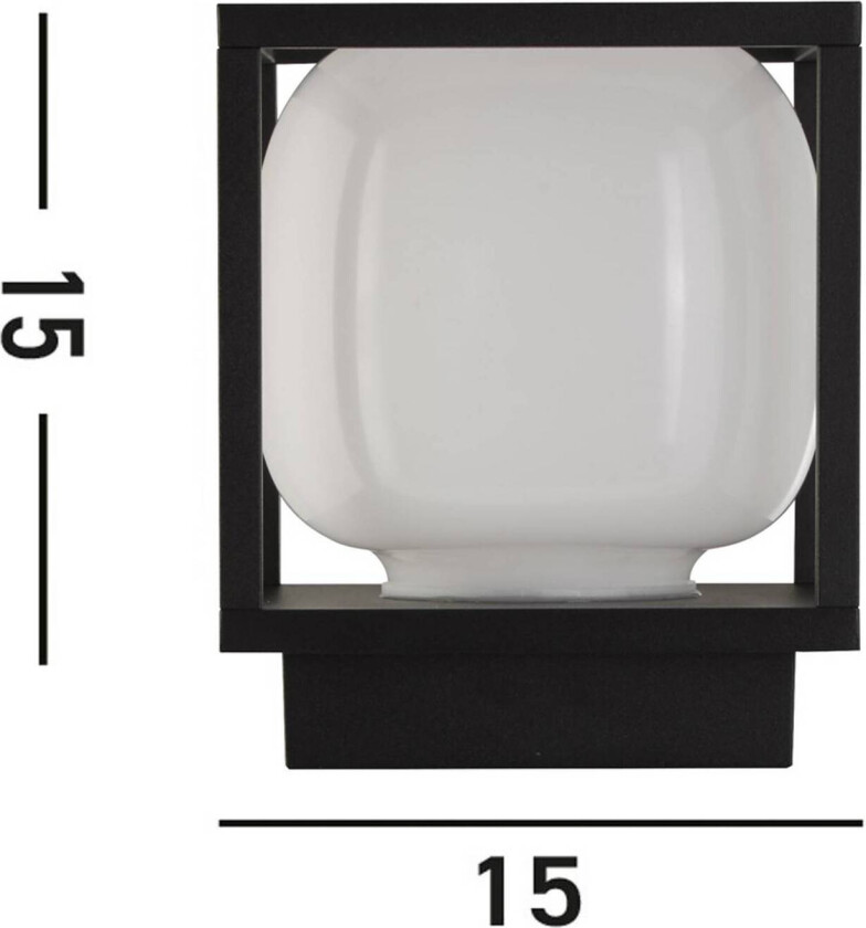 Athens utendørs LED-vegglampe, IP54, svart, metall